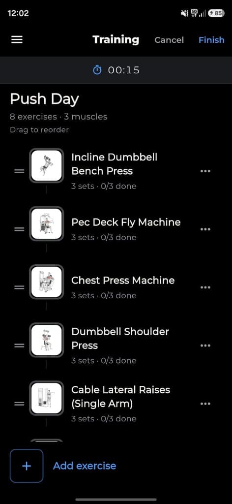 Active training session